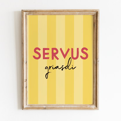 Servus Griasdi Poster • bayrisches Poster mit Spruch • als bayerisches Geschenk - vonSUSI