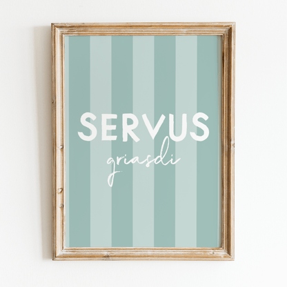 Servus Griasdi Poster • bayrisches Poster mit Spruch • als bayerisches Geschenk - vonSUSI