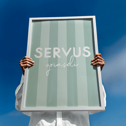 Servus Griasdi Poster • bayrisches Poster mit Spruch • als bayerisches Geschenk - vonSUSI