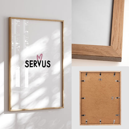 Servus mit Herz • bayerische Wandkunst • Poster für waschechte Bayern • Bayerisches Poster • Typoposter - vonSUSI