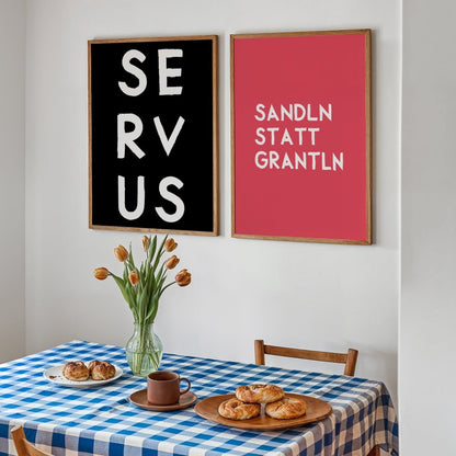 Servus Poster • bayerisches Plakat mit Dialekt • Wanddeko mit bayerischem Spruch - vonSUSI