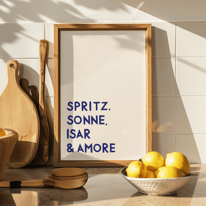 Spritz, Sonne, Isar &amp; Amore • Fine Art Kunstdruck direkt aus München - vonSUSI