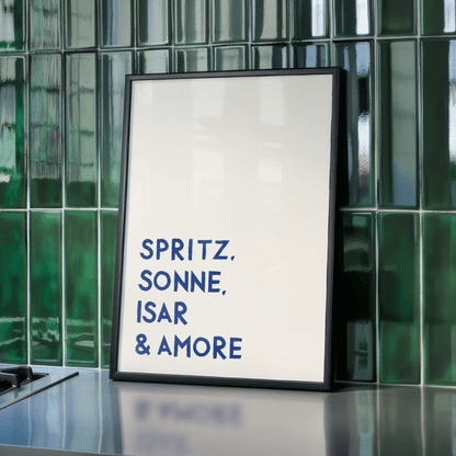 Spritz, Sonne, Isar &amp; Amore • Fine Art Kunstdruck direkt aus München - vonSUSI