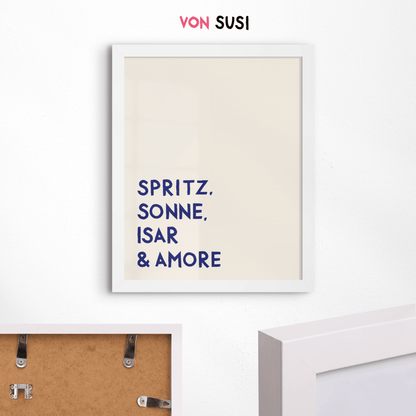 Spritz, Sonne, Isar &amp; Amore • Fine Art Kunstdruck direkt aus München - vonSUSI