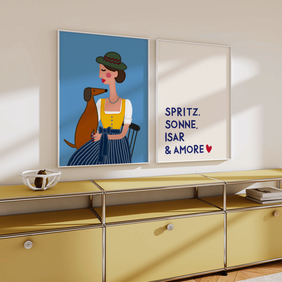 Spritz, Sonne, Isar &amp; Amore • Fine Art Kunstdruck direkt aus München - vonSUSI