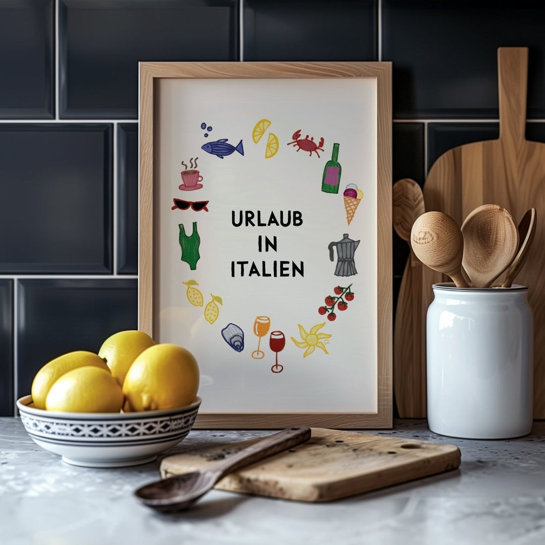 Urlaub in Italien Bild • Poster mit italienischen Illustrationen - vonSUSI