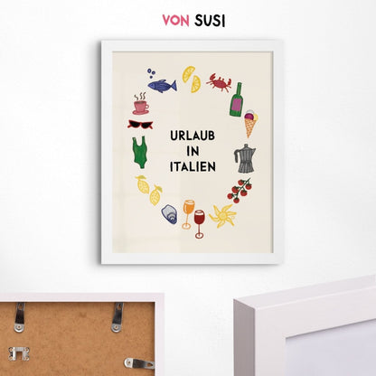 Urlaub in Italien Bild • Poster mit italienischen Illustrationen - vonSUSI