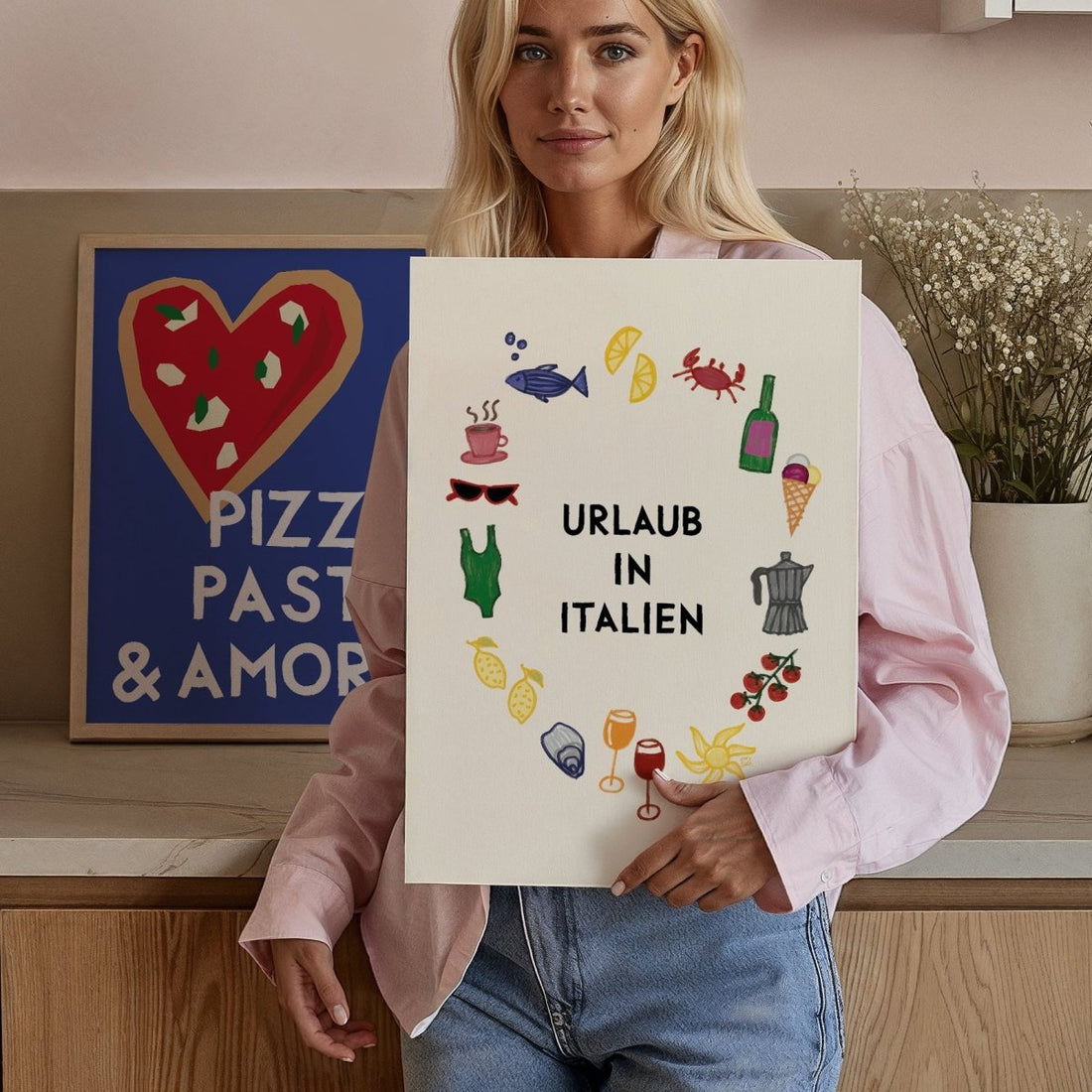 Urlaub in Italien Bild • Poster mit italienischen Illustrationen - vonSUSI