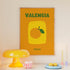 Valencia Poster • Städteposter Valencia Spanien • moderner Kunstdruck • Poster mit Orange - vonSUSI