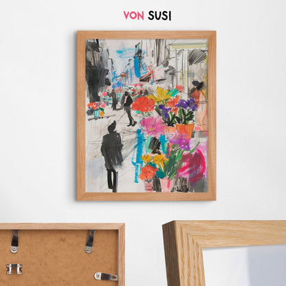 Viktualienmarkt München Poster • Illustration • Bavarian Lifestyle • Wanddekoration für Münchner - vonSUSI