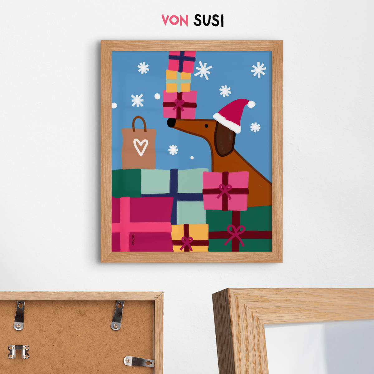 Weihnachtliches Dackelposter • handgezeichnet und exklusiv bei vonSUSI - vonSUSI