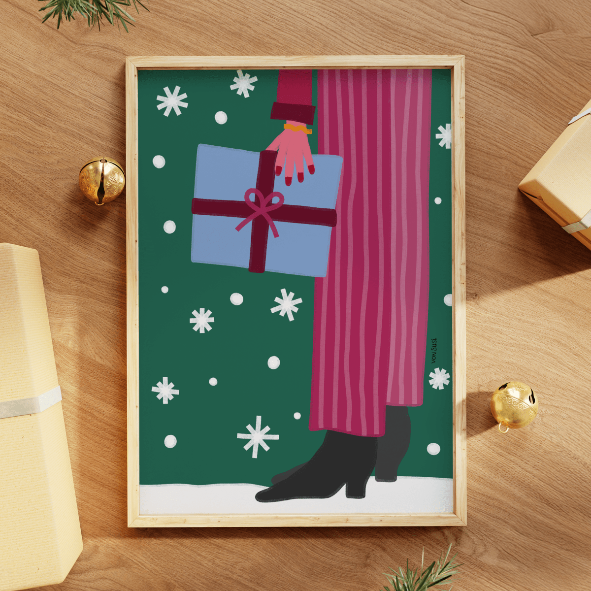 Weihnachtsposter mit Illustration • handgezeichnet und exklusiv bei vonSUSI - vonSUSI